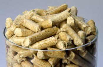 Holzpellets im Glas