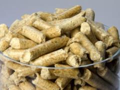 Holzpellets im Glas