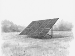 Solarthermie auf Wiese